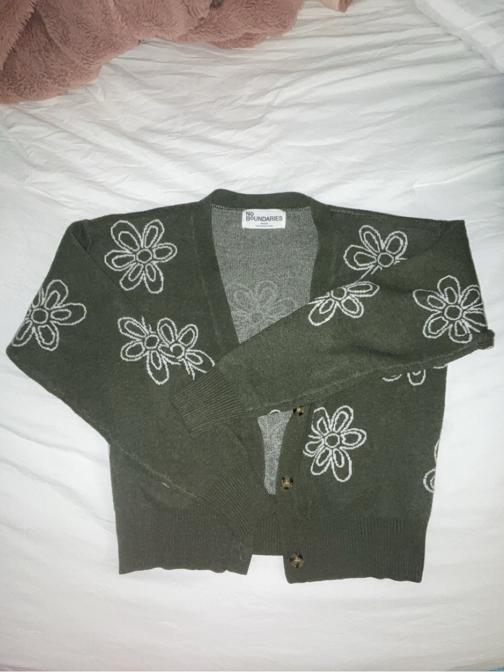 No Boundaries Olive Textured Knit Top